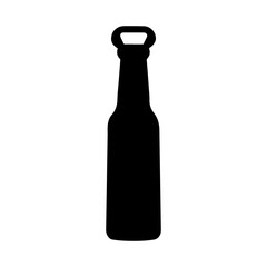 Bottle opener silhouette white background