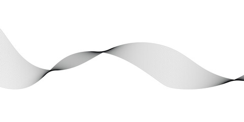 Technology and business wave lines on transparent background. Vector curve wave line seamless pattern. Gray curved line for banner design and frequency sound wave line. Future technology concept.