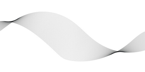 Technology and business wave lines on transparent background. Vector curve wave line seamless pattern. Gray curved line for banner design and frequency sound wave line. Future technology concept.