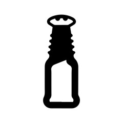 Bottle opener silhouette white background