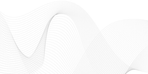 Abstract grey smooth element wavy modern curve lines on transparent background. Digital frequency track equalizer. Abstract frequency sound wave lines, twisted curve lines and technology background.
