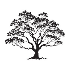 Obraz premium Beautiful Dogwood Tree silhouette with a soft and natural appearance - Dogwood Tree silhouette - Dogwood Tree vector - Dogwood Tree illustration - Dogwood silhouette - Dogwood vector 
