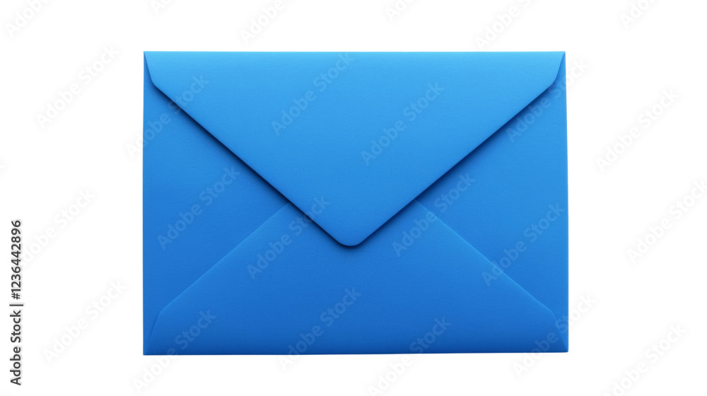 Poster blue envelope sending mail on transparent background