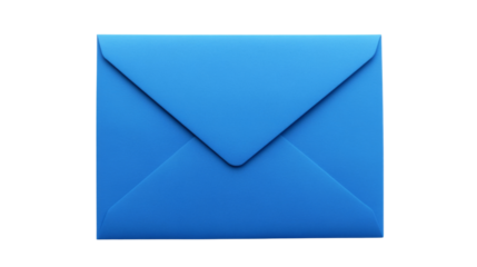Blue envelope sending mail on transparent background