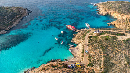 A view of Blue Lagoon in Comino Island