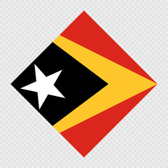 East Timor rhombus flag. Vector illustration.