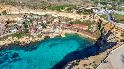 An aerial view of the Popey's Village in Malta