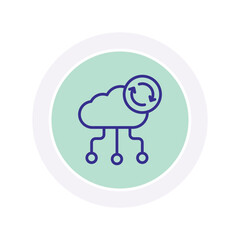 Cloud Sync color circle icon, vector, pixel perfect, illustrator file 
