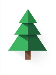 Obraz premium A geometric representation of a simple green Christmas tree design.