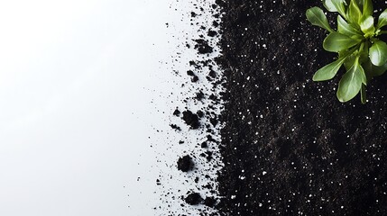 Seedling in Soil with Copy Space