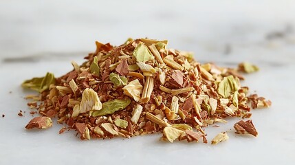 Close-up of Loose Leaf Herbal Tea Blend