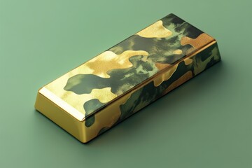 Gold Bar with Camouflage Pattern Design