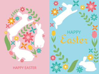Set of greeting cards with Easter pattern.