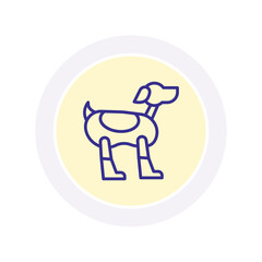 Robot Dog color circle icon, vector, pixel perfect, illustrator file 
