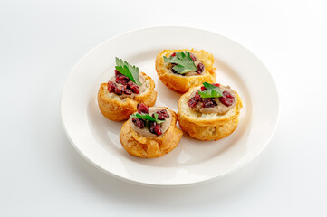 restaurant food on a white background. 