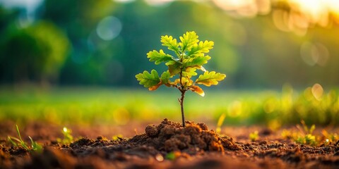 Tiny Oak Sapling with Tilt-Shift Photography