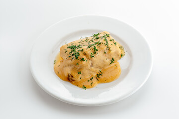 restaurant food on a white background. 