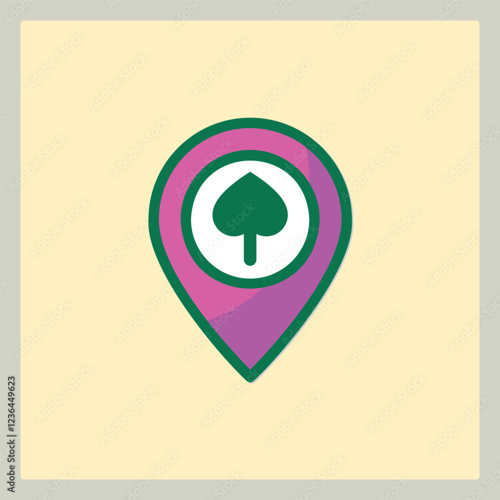 Poster icon placeholder with spade symbol for mapping applications or game interface use
