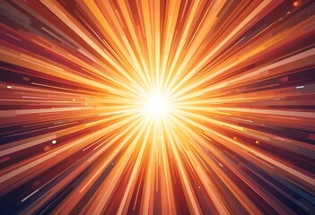Obraz premium Abstract Radiating Light Burst Orange Hues