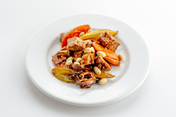 restaurant food on a white background. 