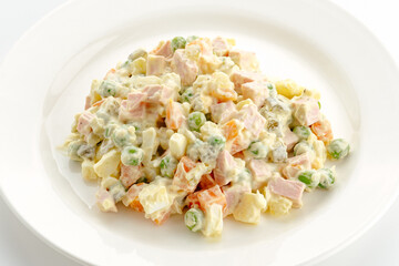 restaurant food on a white background. 