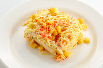 restaurant food on a white background. 