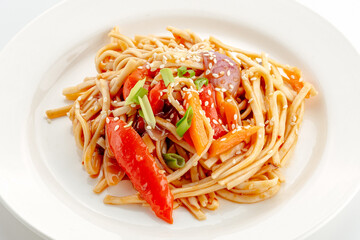 restaurant food on a white background. 
