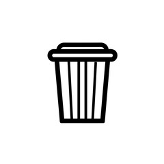 Simple Trash Bin Flat Black Icon