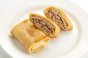 restaurant food on a white background. 