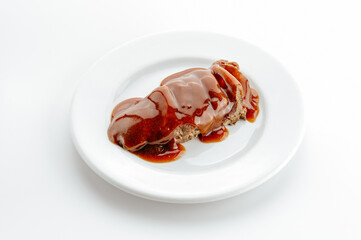 restaurant food on a white background. 