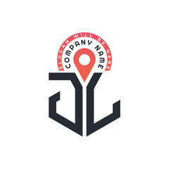 JL Location Logo Design for Human Resources, Recruitment, and Navigation - Letter JL Logo with Location Icon for Business and Technology