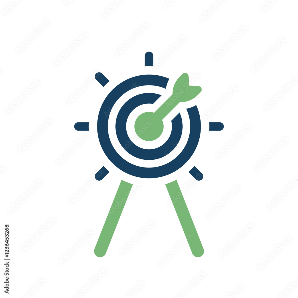Aufkleber a minimalistic vector icon that elegantly depicts a target with a dart, symbolizing the essential co