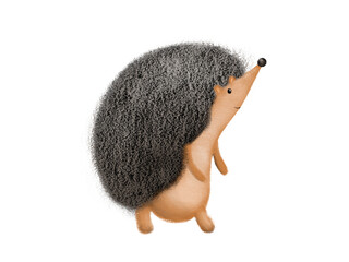Adorable pastel illustration of cute hedgehogs in a whimsical forest, created in Procreate. Perfect for children's books, nursery decor, storybook art, and soft, charming animal illustrations