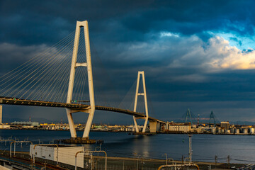 名古屋　工業地帯　名港中央大橋/Nagoya Industrial Area Meiko Central Bridge Japan