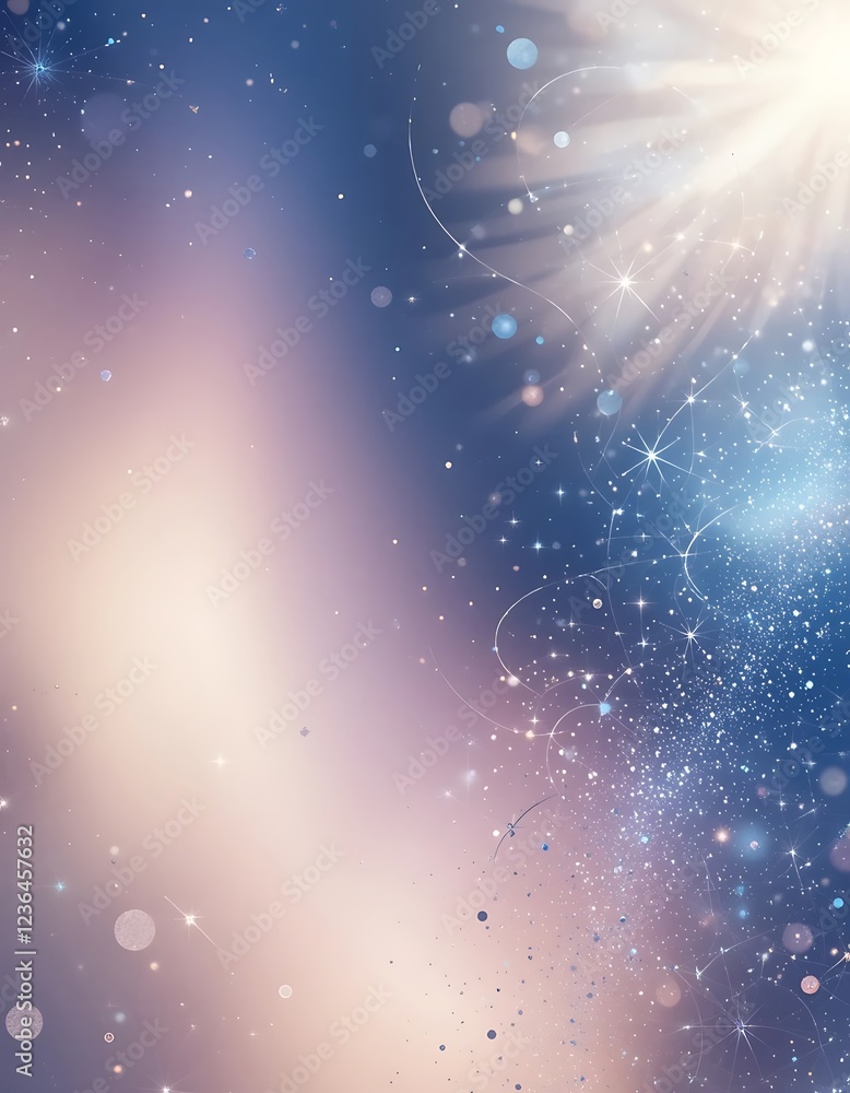 Poster sparkling celestial abstract background with shimmering lights