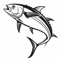 Tuna vector silhouette black design white background