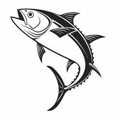 Tuna vector silhouette black design white background