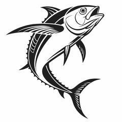 Tuna vector silhouette black design white background