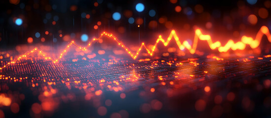 Fototapeta premium crisp financial graph with bright rising line