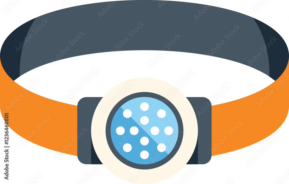 Poster headlamp for providing illumination in low light environments, featuring an adjustable elastic headb