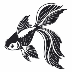 Goldfish vector silhouette black design white background
