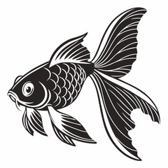 Goldfish vector silhouette black design white background