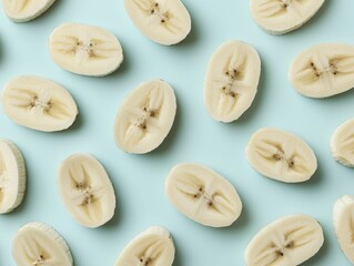 Banana Slices Cut Out Sliced bananas on a light background