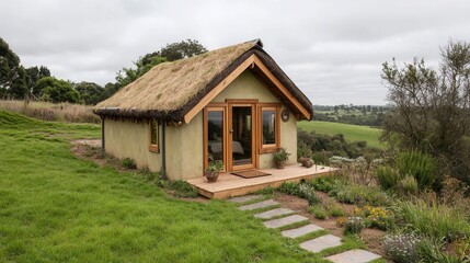 Cozy Eco-Friendly Cottage Surrounded by Lush Green Landscape