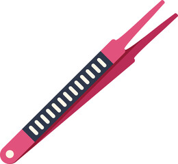 This is a simple vector illustration of pink tweezers