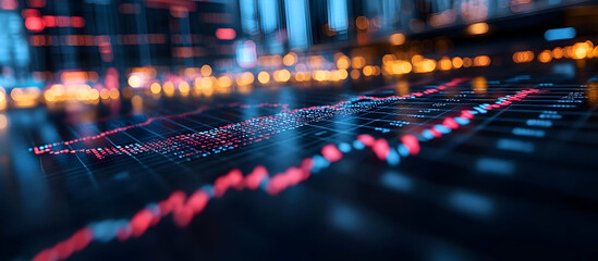 Digital display of dynamic stock prices reflecting market shifts