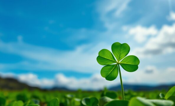 Green clover leaf for good luck on st patrick's day bright green backdrop St Patrick's Day green irish clover saint ireland shamrock