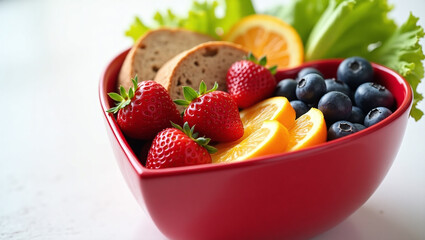 Foods for Healthy Heart in Heart Shaped Bowl, Grains, Fruits and Vegetables, Health of Cardiovascular System