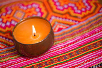 tuning fork on a fabric.