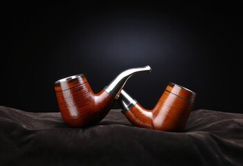 Close-up of two pipes in Bad Belka, Germany